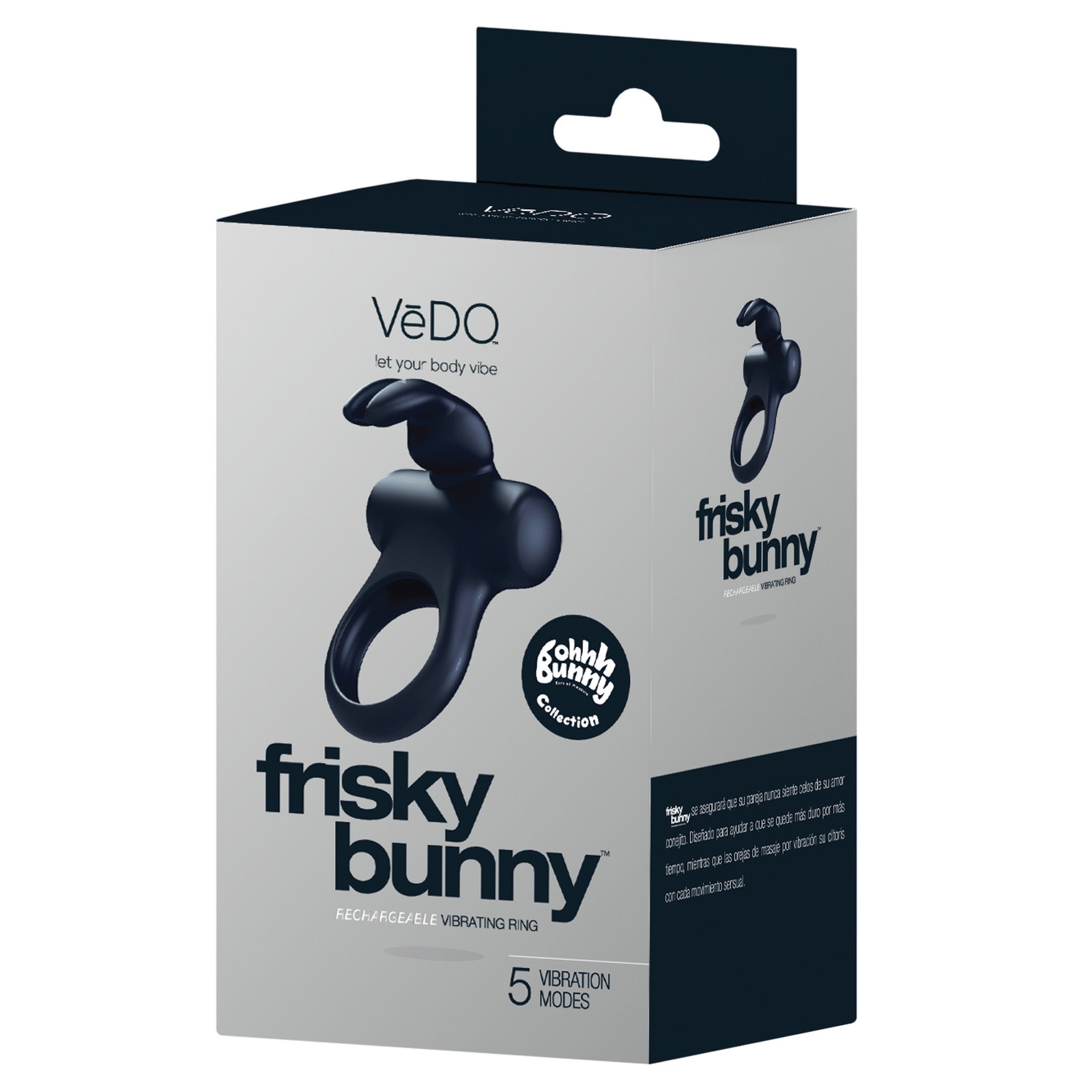 VeDO Frisky Bunny Rechargeable Vibrating Ring Black Pearl VeDO Frisky Bunny Rechargeable Vibrating Ring Black Pearl