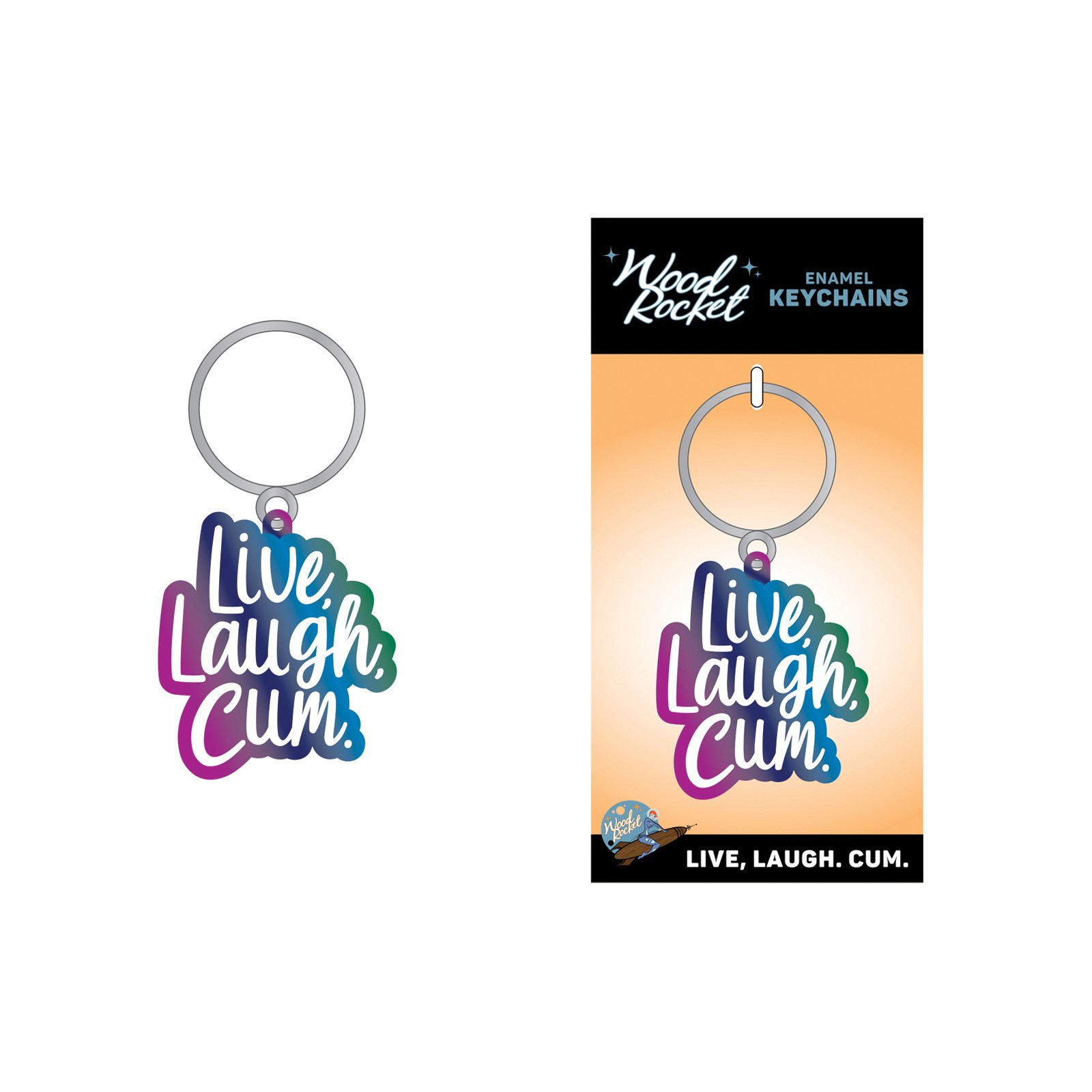 Llavero Wood Rocket Live Laugh Cum - Multicolor Llavero Wood Rocket Live Laugh Cum - Multicolor