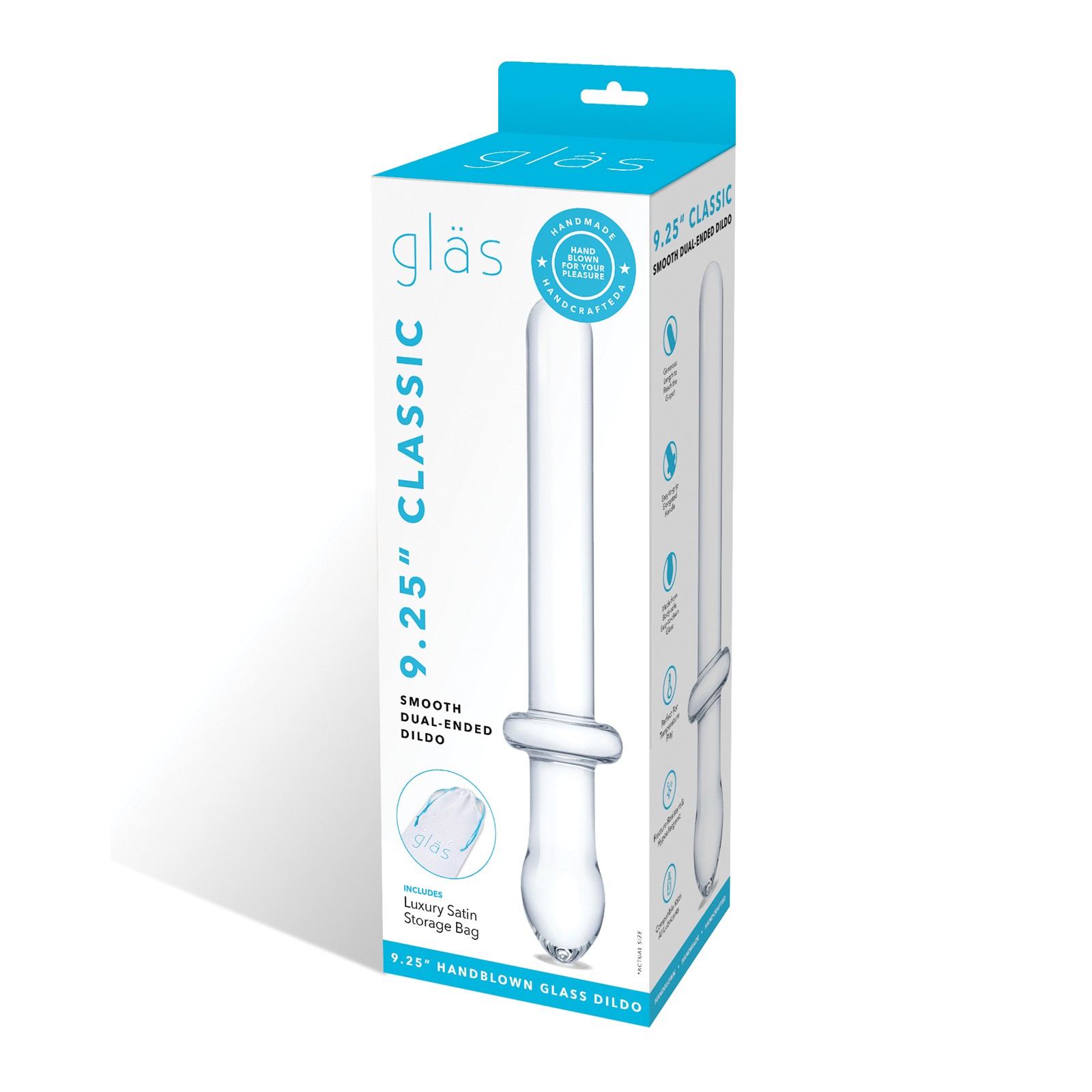Dildo Clásico Dual de Vidrio - Transparente Dildo Clásico Dual de Vidrio - Transparente