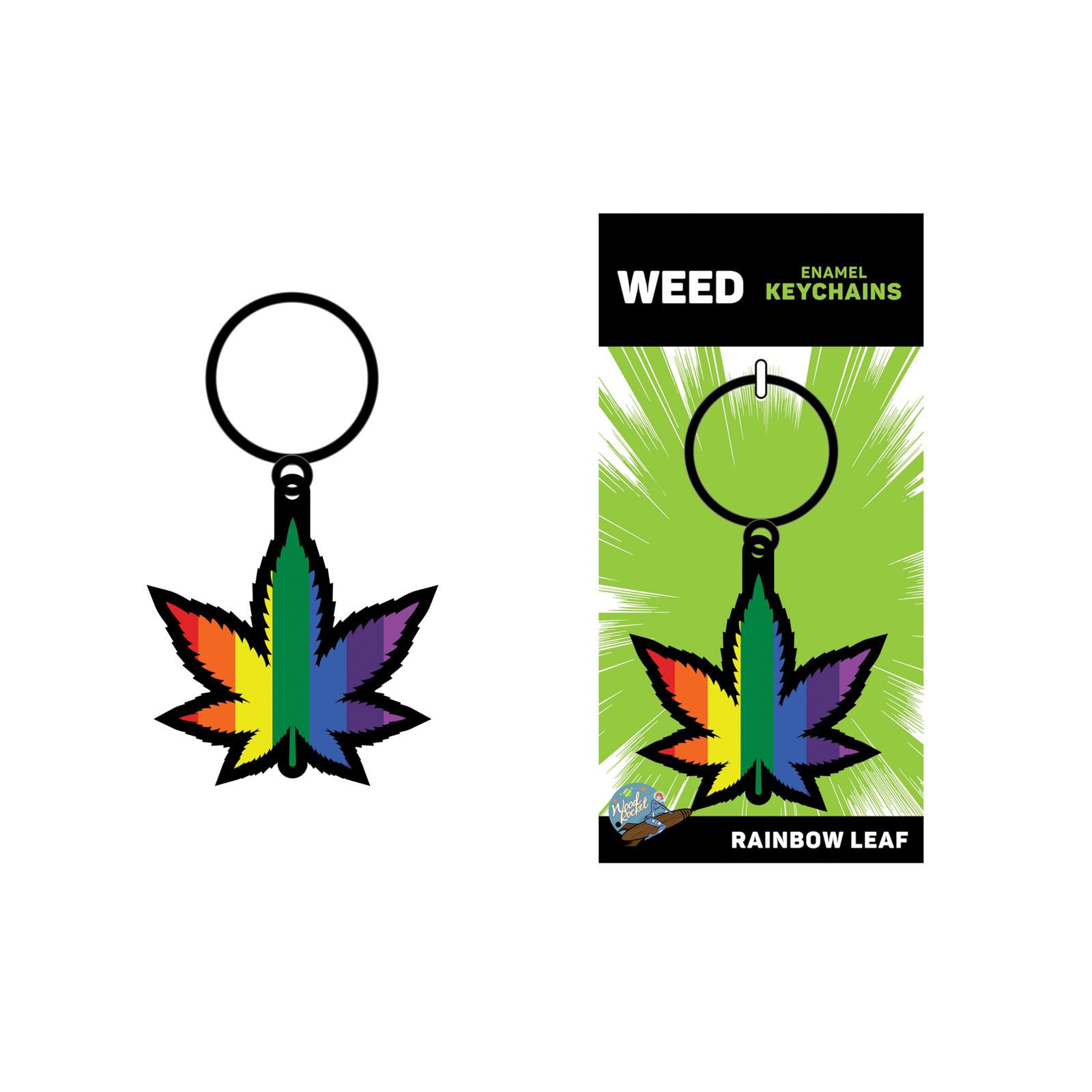 Llavero Hoja Arcoíris Wood Rocket para Estilo Colorido Llavero Hoja Arcoíris Wood Rocket para Estilo Colorido