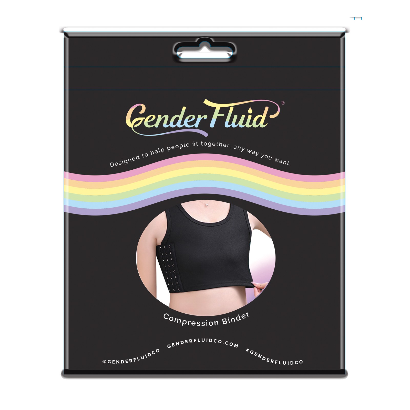 Gender Fluid Chest Compression Binder XXXL Black Gender Fluid Chest Compression Binder XXXL Black