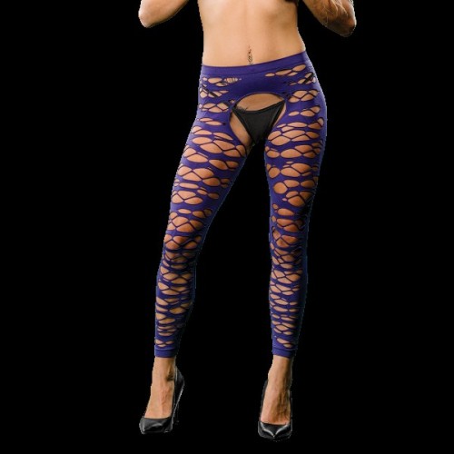 Violet Crotchless Legging for Bold Fashion Statements