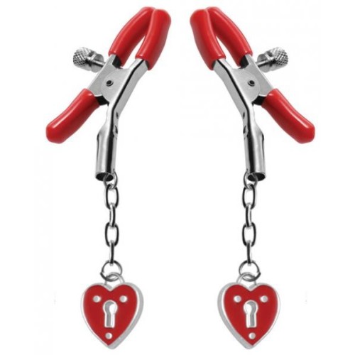Captive Heart Padlock Nipple Clamps for Sensual Play