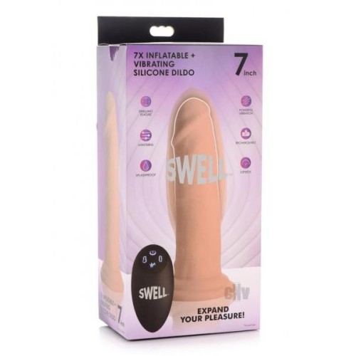 7x Inflatable Vibrating Silicone Dildo for Ultimate Pleasure