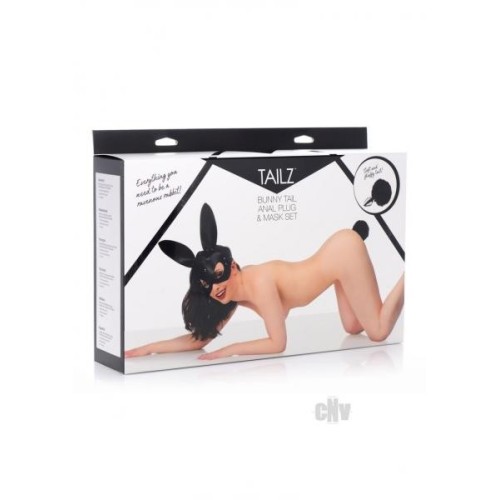 Tailz Bunny Tail Anal Plug and Mask Set for Playful Adventures