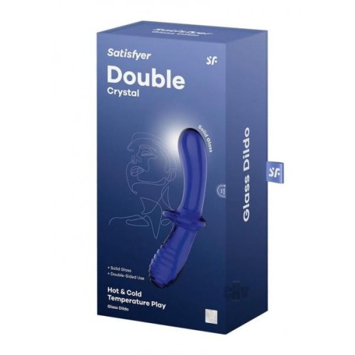 Satisfyer Double Crystal Light Blue Glass Dildo